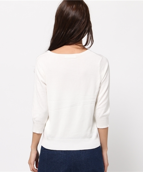MOUSSY(マウジー)の「COZY KNIT TOPS(ニット/セーター・レディース・ネイビー/ピンク/ライトグレー/オフホワイト/ライトイエロー・FREE)」の8枚目の写真