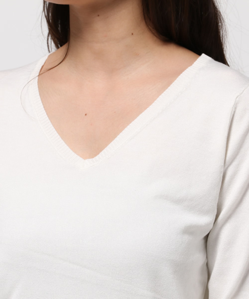 MOUSSY(マウジー)の「COZY KNIT TOPS(ニット/セーター・レディース・ネイビー/ピンク/ライトグレー/オフホワイト/ライトイエロー・FREE)」の9枚目の写真
