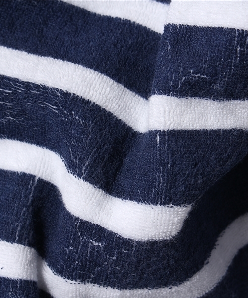 VENCEEXCHANGE（ヴァンスエクスチェンジ）の「KIDS パイルジップパーカー ボーダー総プリント（パーカー・キッズ・オフホワイト/ネイビー・130cm/140cm/120cm/150cm）」の9枚目の写真