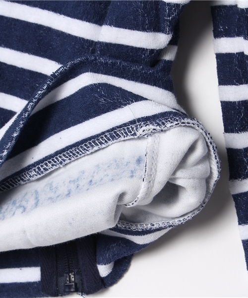 VENCEEXCHANGE（ヴァンスエクスチェンジ）の「KIDS パイルジップパーカー ボーダー総プリント（パーカー・キッズ・オフホワイト/ネイビー・130cm/140cm/120cm/150cm）」の10枚目の写真