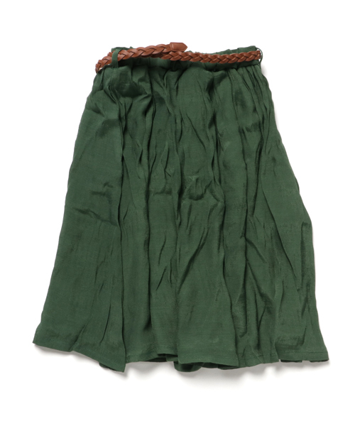 ikka（イッカ）の「ベルト付きギャザーロングスカート（スカート・キッズ・オリーブ/ベージュ・130cm/140cm/150cm/120cm）」の3枚目の写真