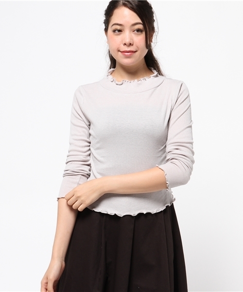 mystic（ミスティック）の「メローテレコプルオーバー（Tシャツ/カットソー・レディース・グレー/レンガ/ブラック/オフホワイト・ﾌﾘ-）」の4枚目の写真