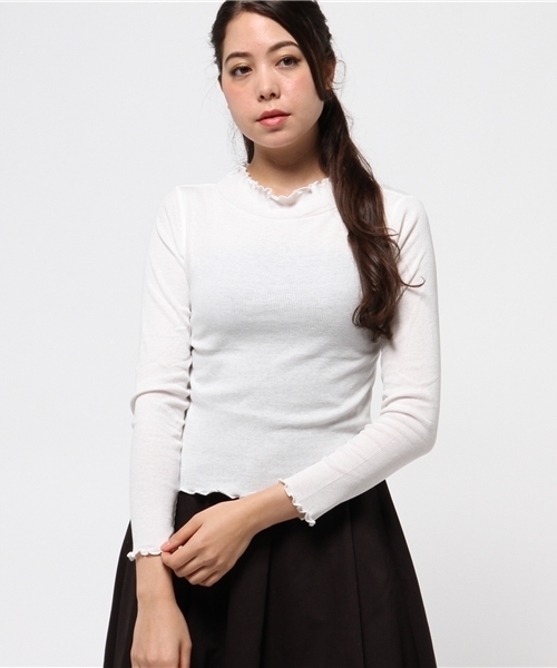 mystic（ミスティック）の「メローテレコプルオーバー（Tシャツ/カットソー・レディース・グレー/レンガ/ブラック/オフホワイト・ﾌﾘ-）」の2枚目の写真