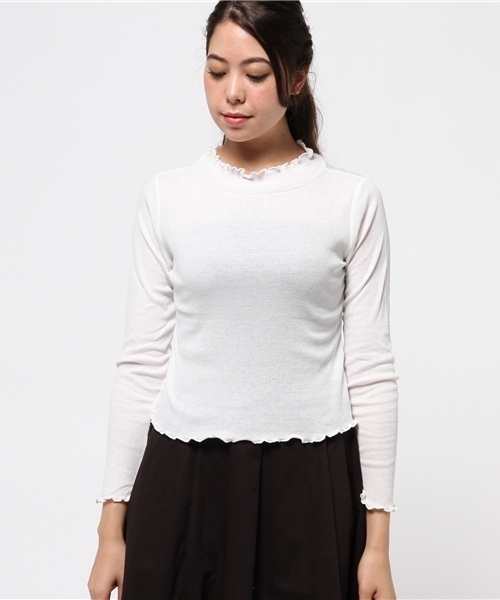 mystic（ミスティック）の「メローテレコプルオーバー（Tシャツ/カットソー・レディース・グレー/レンガ/ブラック/オフホワイト・ﾌﾘ-）」の5枚目の写真