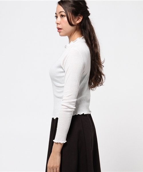 mystic（ミスティック）の「メローテレコプルオーバー（Tシャツ/カットソー・レディース・グレー/レンガ/ブラック/オフホワイト・ﾌﾘ-）」の6枚目の写真