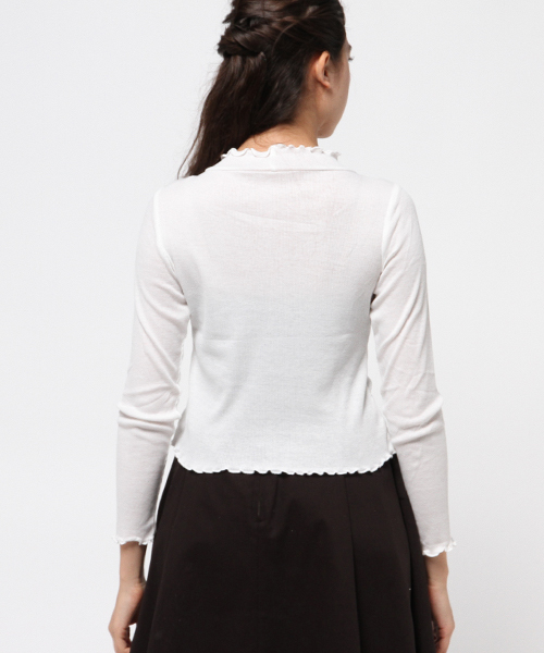 mystic（ミスティック）の「メローテレコプルオーバー（Tシャツ/カットソー・レディース・グレー/レンガ/ブラック/オフホワイト・ﾌﾘ-）」の7枚目の写真