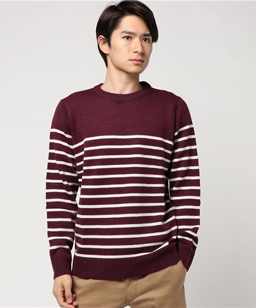 fort point（フォーポイント）の「5Ｇボーダークルーセーター（ニット/セーター・メンズ・ホワイト/ホワイト系その他/ネイビー/ブルー系その他/ブラック/ワイン・MEDIUM/LARGE/SMALL/X-LARGE）」の6枚目の写真