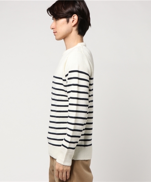 fort point（フォーポイント）の「5Ｇボーダークルーセーター（ニット/セーター・メンズ・ホワイト/ホワイト系その他/ネイビー/ブルー系その他/ブラック/ワイン・MEDIUM/LARGE/SMALL/X-LARGE）」の7枚目の写真