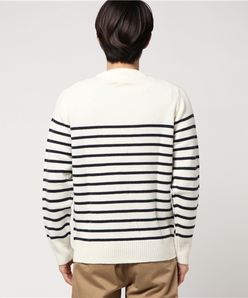 fort point（フォーポイント）の「5Ｇボーダークルーセーター（ニット/セーター・メンズ・ホワイト/ホワイト系その他/ネイビー/ブルー系その他/ブラック/ワイン・MEDIUM/LARGE/SMALL/X-LARGE）」の8枚目の写真