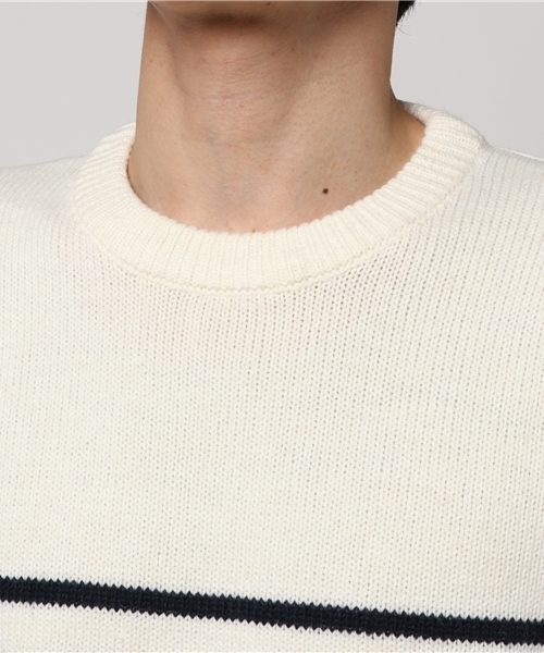 fort point（フォーポイント）の「5Ｇボーダークルーセーター（ニット/セーター・メンズ・ホワイト/ホワイト系その他/ネイビー/ブルー系その他/ブラック/ワイン・MEDIUM/LARGE/SMALL/X-LARGE）」の9枚目の写真