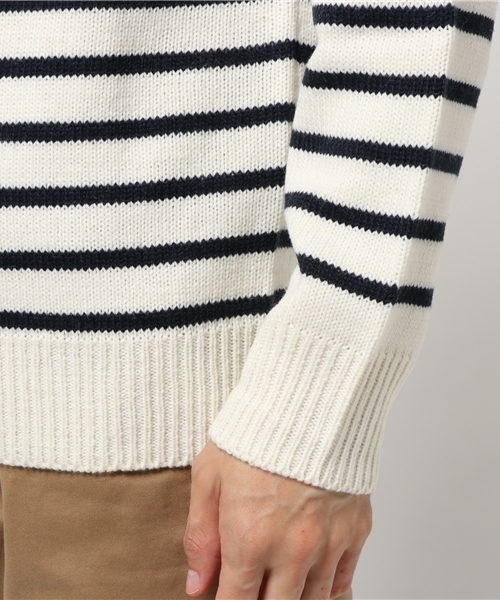 fort point（フォーポイント）の「5Ｇボーダークルーセーター（ニット/セーター・メンズ・ホワイト/ホワイト系その他/ネイビー/ブルー系その他/ブラック/ワイン・MEDIUM/LARGE/SMALL/X-LARGE）」の10枚目の写真