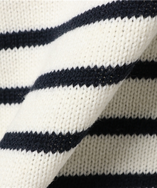 fort point（フォーポイント）の「5Ｇボーダークルーセーター（ニット/セーター・メンズ・ホワイト/ホワイト系その他/ネイビー/ブルー系その他/ブラック/ワイン・MEDIUM/LARGE/SMALL/X-LARGE）」の11枚目の写真