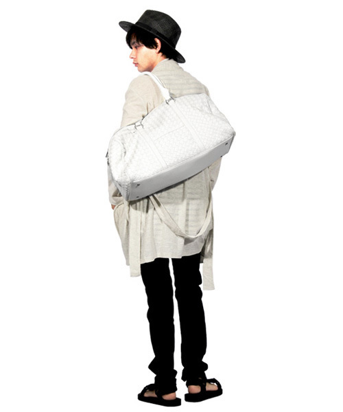 8(eight)(エイト)の「編み込み PUレザーボストンバッグ 2way(ボストンバッグ・メンズ・ブラック/ダークブラウン/ホワイト・FREE)」の14枚目の写真