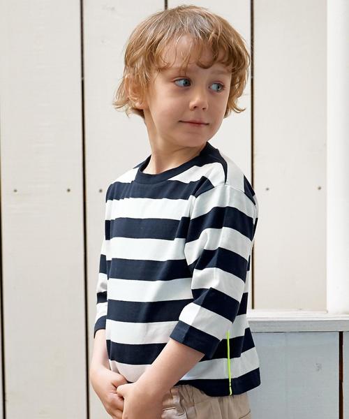 green label relaxing(グリーンレーベルリラクシング)の「【KIDS】ボーダー ハイショクコード 7L ◆(Tシャツ/カットソー・キッズ・ブラック/ネイビー・115/105/125/135/95)」の2枚目の写真