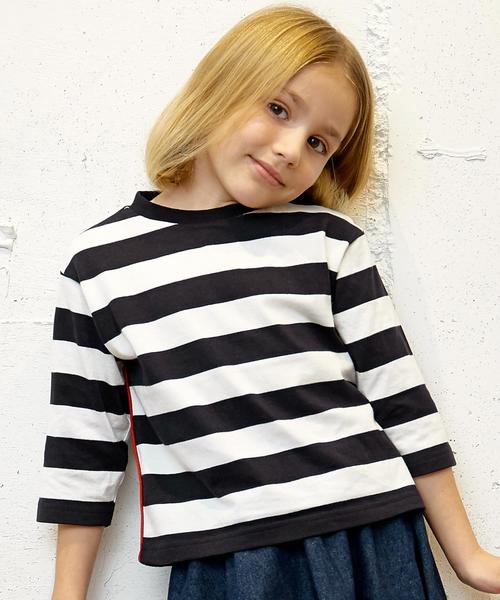 green label relaxing(グリーンレーベルリラクシング)の「【KIDS】ボーダー ハイショクコード 7L ◆(Tシャツ/カットソー・キッズ・ブラック/ネイビー・115/105/125/135/95)」の1枚目の写真
