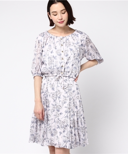 JILL by JILL STUART（ジルバイジルスチュアート）の「MISTY LAME STRIPE OP（ワンピース・レディース・ベージュ/ピンク・SMALL/MEDIUM）」の2枚目の写真