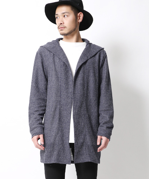 Rocky Monroe(ロッキーモンロー)の「ニットロング丈カーディガン(カーディガン/ボレロ・メンズ・グレー/ネイビー・L/M/XL)」の2枚目の写真