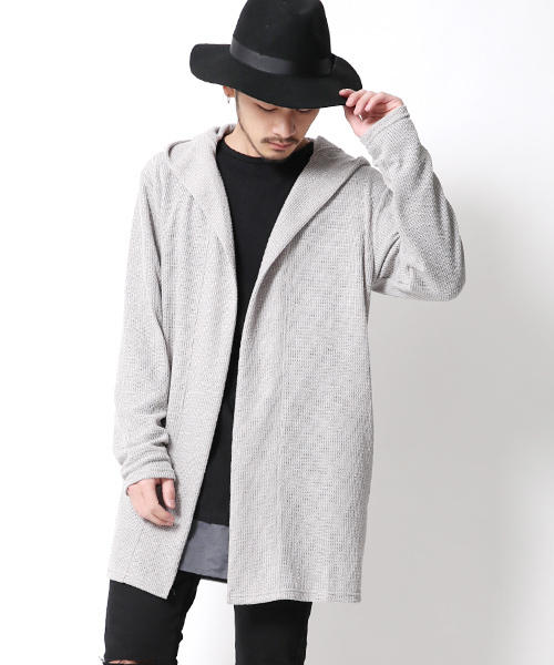 Rocky Monroe(ロッキーモンロー)の「ニットロング丈カーディガン(カーディガン/ボレロ・メンズ・グレー/ネイビー・L/M/XL)」の1枚目の写真