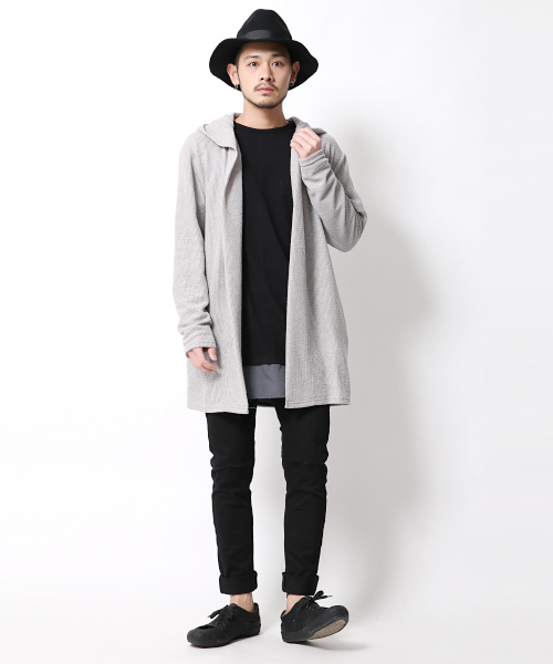 Rocky Monroe(ロッキーモンロー)の「ニットロング丈カーディガン(カーディガン/ボレロ・メンズ・グレー/ネイビー・L/M/XL)」の18枚目の写真