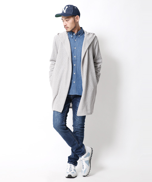 Rocky Monroe(ロッキーモンロー)の「ニットロング丈カーディガン(カーディガン/ボレロ・メンズ・グレー/ネイビー・L/M/XL)」の16枚目の写真