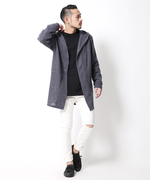 Rocky Monroe(ロッキーモンロー)の「ニットロング丈カーディガン(カーディガン/ボレロ・メンズ・グレー/ネイビー・L/M/XL)」の13枚目の写真