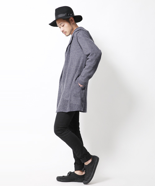 Rocky Monroe(ロッキーモンロー)の「ニットロング丈カーディガン(カーディガン/ボレロ・メンズ・グレー/ネイビー・L/M/XL)」の12枚目の写真