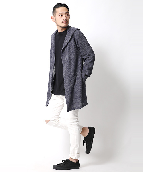 Rocky Monroe(ロッキーモンロー)の「ニットロング丈カーディガン(カーディガン/ボレロ・メンズ・グレー/ネイビー・L/M/XL)」の11枚目の写真