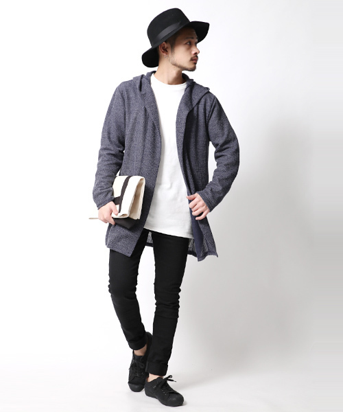 Rocky Monroe(ロッキーモンロー)の「ニットロング丈カーディガン(カーディガン/ボレロ・メンズ・グレー/ネイビー・L/M/XL)」の10枚目の写真