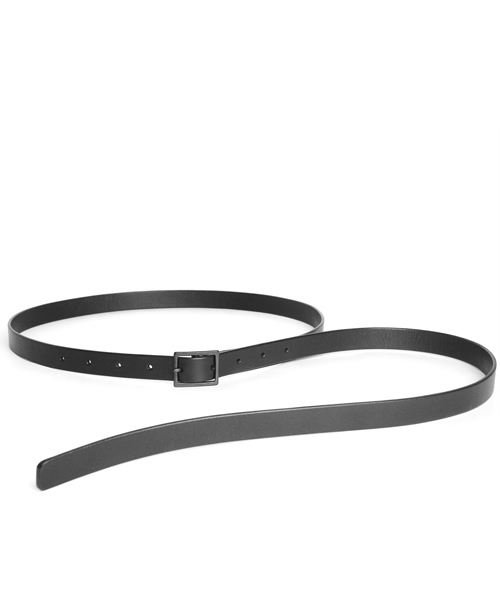 PATRICK STEPHAN(パトリックステファン)の「Leather skinny belt 'hang down' ベルト(ベルト)」|ブラック×ブラック