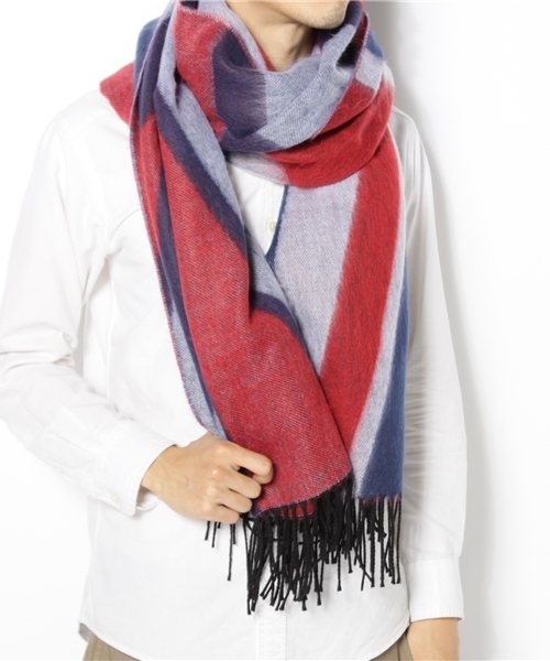 And A（アンドエー）の「AWユニオンストール（ストール/ショール・メンズ・ブラック/ネイビー・FREE）」の6枚目の写真