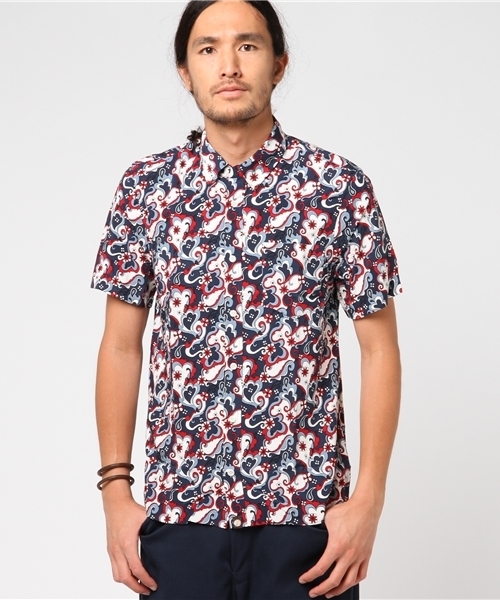 Pretty Green(プリティーグリーン)の「SS BEAUFORT プリント BDシャツ(ポロシャツ・メンズ・ブルー/パープル・3/1/2/4)」の2枚目の写真