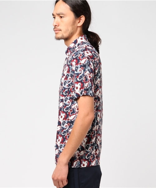 Pretty Green(プリティーグリーン)の「SS BEAUFORT プリント BDシャツ(ポロシャツ・メンズ・ブルー/パープル・3/1/2/4)」の3枚目の写真