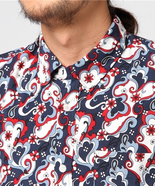 Pretty Green(プリティーグリーン)の「SS BEAUFORT プリント BDシャツ(ポロシャツ・メンズ・ブルー/パープル・3/1/2/4)」の5枚目の写真