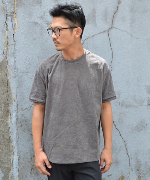 THING FABRICS(シングファブリックス)の「tHING FABRICS/シングファブリックス T-shirt (Short Pile) 今治タオル (Tシャツ/カットソー・メンズ・ホワイト/ネイビー/オリーブ/グレー/カーキ/ブラック・1/0)」の4枚目の写真