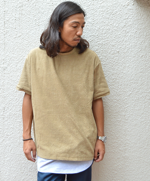THING FABRICS(シングファブリックス)の「tHING FABRICS/シングファブリックス T-shirt (Short Pile) 今治タオル (Tシャツ/カットソー・メンズ・ホワイト/ネイビー/オリーブ/グレー/カーキ/ブラック・1/0)」の6枚目の写真