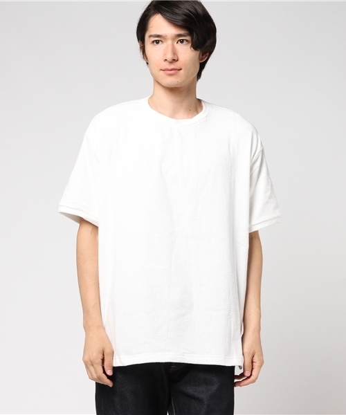 THING FABRICS(シングファブリックス)の「tHING FABRICS/シングファブリックス T-shirt (Short Pile) 今治タオル (Tシャツ/カットソー・メンズ・ホワイト/ネイビー/オリーブ/グレー/カーキ/ブラック・1/0)」の7枚目の写真
