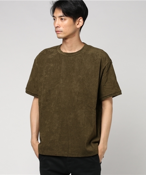 THING FABRICS(シングファブリックス)の「tHING FABRICS/シングファブリックス T-shirt (Short Pile) 今治タオル (Tシャツ/カットソー・メンズ・ホワイト/ネイビー/オリーブ/グレー/カーキ/ブラック・1/0)」の9枚目の写真