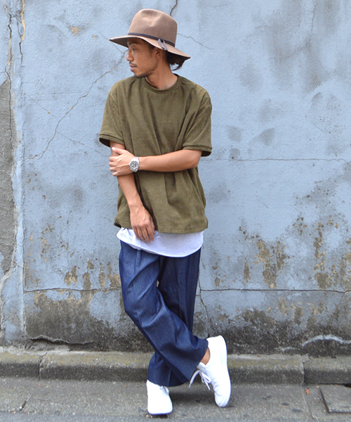 THING FABRICS(シングファブリックス)の「tHING FABRICS/シングファブリックス T-shirt (Short Pile) 今治タオル (Tシャツ/カットソー・メンズ・ホワイト/ネイビー/オリーブ/グレー/カーキ/ブラック・1/0)」の14枚目の写真