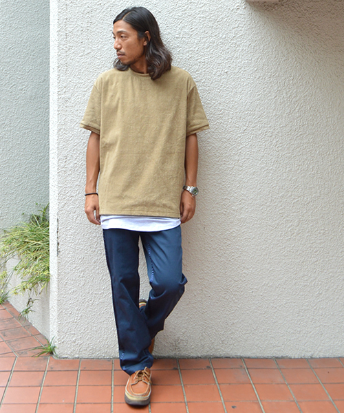 THING FABRICS(シングファブリックス)の「tHING FABRICS/シングファブリックス T-shirt (Short Pile) 今治タオル (Tシャツ/カットソー・メンズ・ホワイト/ネイビー/オリーブ/グレー/カーキ/ブラック・1/0)」の15枚目の写真