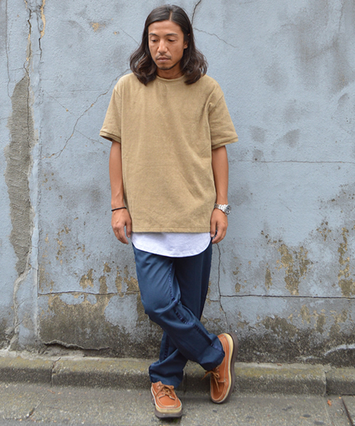 THING FABRICS(シングファブリックス)の「tHING FABRICS/シングファブリックス T-shirt (Short Pile) 今治タオル (Tシャツ/カットソー・メンズ・ホワイト/ネイビー/オリーブ/グレー/カーキ/ブラック・1/0)」の21枚目の写真