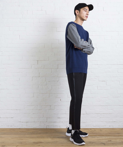 WEGO（ウィゴー）の「WEGO/サイドZIPスリムスラックス（スラックス・メンズ・ブラック/ネイビー・MEDIUM/LARGE）」の6枚目の写真