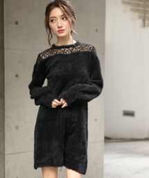 Heather | シースルーシャギーニットワンピース　780135(ワンピース)
