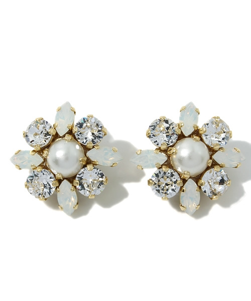 Demi-Luxe BEAMS（デミルクス ビームス）の「jour couture / クリスタルフラワー イヤリング（イヤリング・レディース・ホワイト/ブルー/ピンク/イエロー・ONE SIZE）」の15枚目の写真