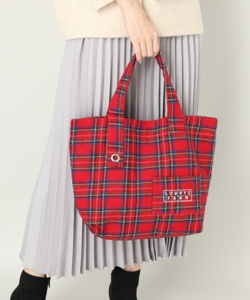LOWRYS FARM（ローリーズファーム）の「１８ＦＷショッパーＢＡＧ　800856（トートバッグ・レディース・ネイビー/チェック/アイボリー/ブラック/ブルー・FREE）」の5枚目の写真