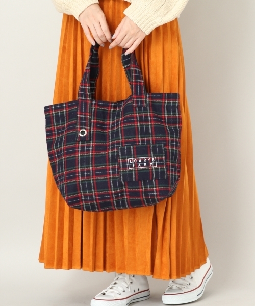 LOWRYS FARM（ローリーズファーム）の「１８ＦＷショッパーＢＡＧ　800856（トートバッグ・レディース・ネイビー/チェック/アイボリー/ブラック/ブルー・FREE）」の13枚目の写真