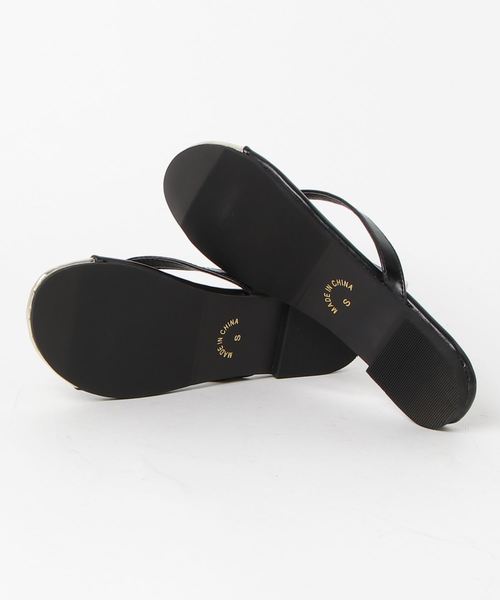 KOBE LETTUCE(コウベレタス)の「バイカラーフラットトングサンダルシューズ(サンダル・レディース・ホワイト/ミント/ブラック/その他/ストライプ・L/LL/M/S)」の7枚目の写真