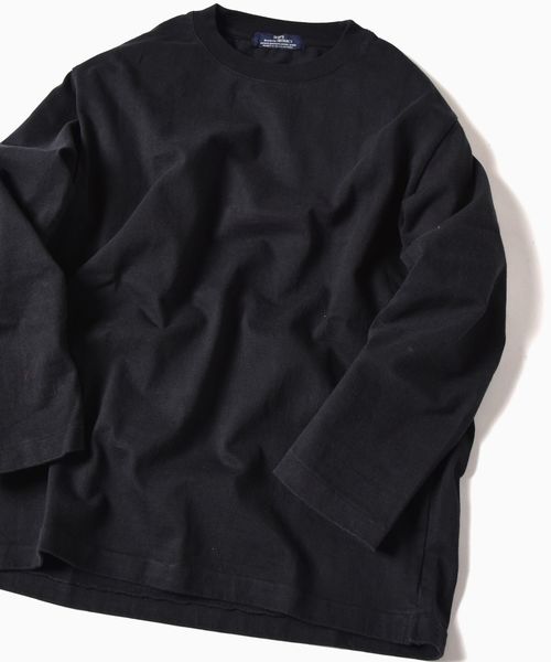 SBTRACT(サブトラクト)の「SBTRACT(サブトラクト): フリース マシン ロングスリーブ Tシャツ(Tシャツ/カットソー・メンズ・ブラック/ブルー/オフホワイト/カーキ/ピンクベージュ/ベージュ・SMALL/MEDIUM/LARGE/X-LARGE)」の3枚目の写真