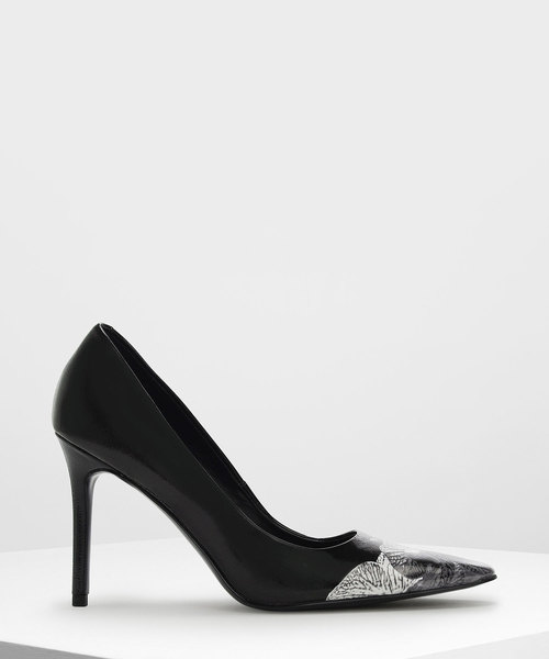 CHARLES & KEITH(チャールズ & キース)の「クラシックポインテッドパンプス / Classic Pointed Pumps(パンプス・レディース・ブラック/レッド・22.5cm/23cm/23.5cm/24.5cm/25cm/25.5cm)」の1枚目の写真