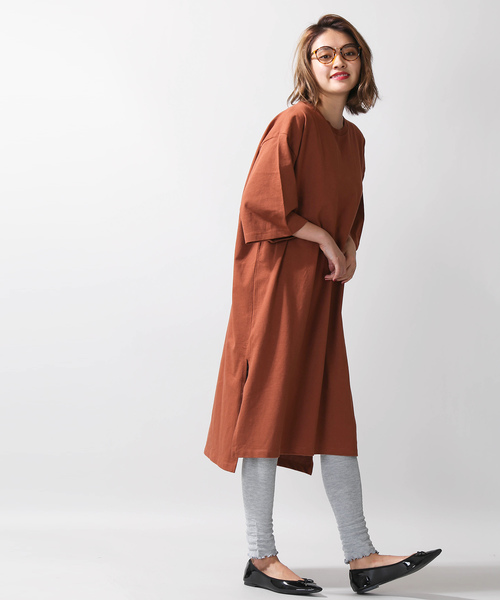 WEGO（ウィゴー）の「WEGO/レイヤードフリルリブレギンス(14分丈)（レギンス/スパッツ・レディース・ライトグレー/ブラック/キナリ・FREE）」の4枚目の写真