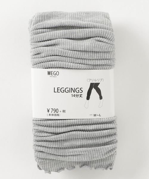 WEGO（ウィゴー）の「WEGO/レイヤードフリルリブレギンス(14分丈)（レギンス/スパッツ・レディース・ライトグレー/ブラック/キナリ・FREE）」の10枚目の写真